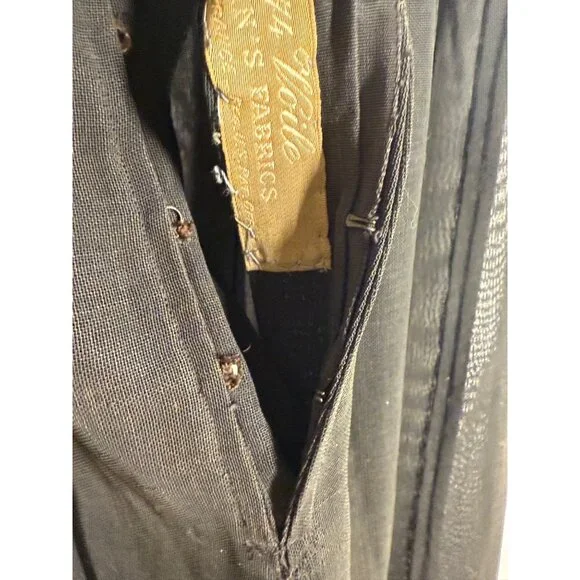 Antique 1910's French Voile Black Skirt Soutache Velvet Embellished XS - Picture 7 of 16